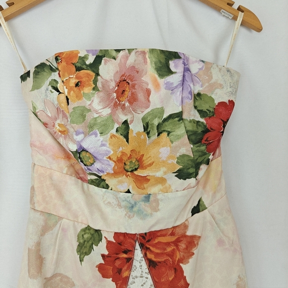 Farm Rio Mini Strapless Floral Lace Mini Dress Size Small Women's XS - Picture 6 of 11